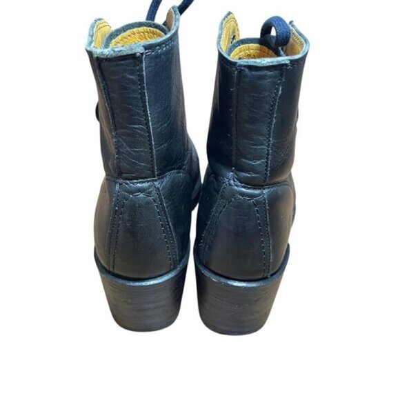 FRYE Sabrina Lace Up Leather Combat Boots, Black, 8 M - Picture 6 of 9